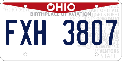OH license plate FXH3807