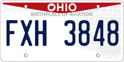 OH license plate FXH3848