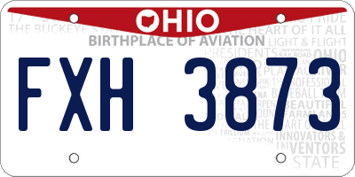 OH license plate FXH3873
