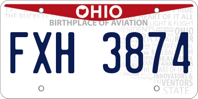 OH license plate FXH3874