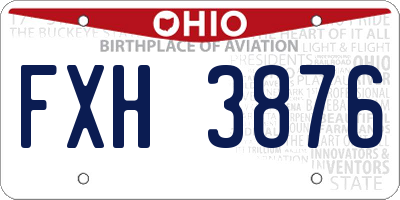 OH license plate FXH3876