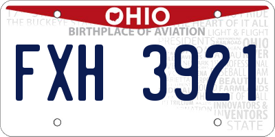 OH license plate FXH3921