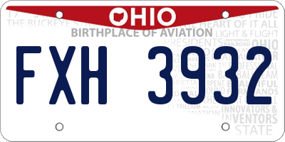 OH license plate FXH3932