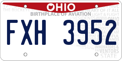 OH license plate FXH3952