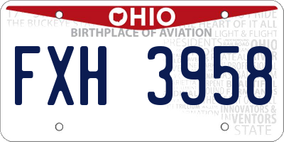 OH license plate FXH3958