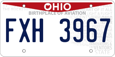 OH license plate FXH3967