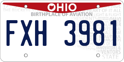 OH license plate FXH3981