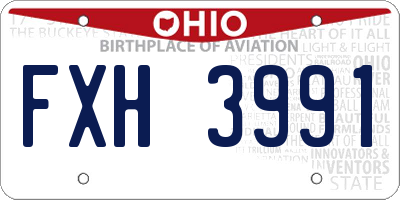 OH license plate FXH3991