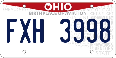 OH license plate FXH3998