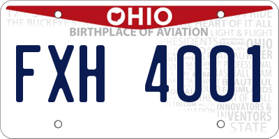 OH license plate FXH4001