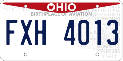 OH license plate FXH4013