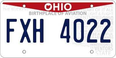 OH license plate FXH4022