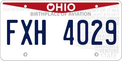 OH license plate FXH4029
