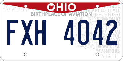 OH license plate FXH4042