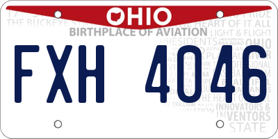 OH license plate FXH4046