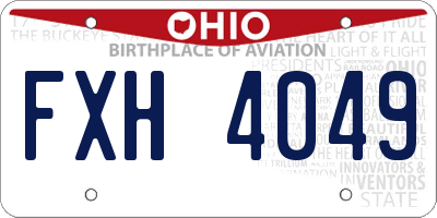 OH license plate FXH4049