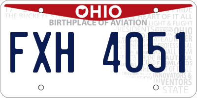 OH license plate FXH4051