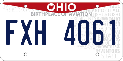 OH license plate FXH4061