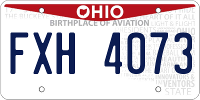 OH license plate FXH4073