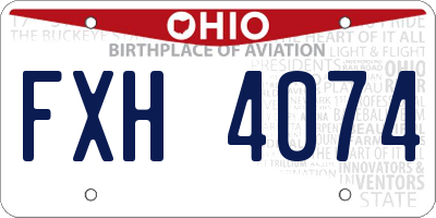 OH license plate FXH4074