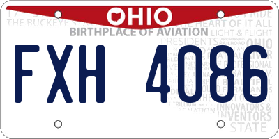 OH license plate FXH4086