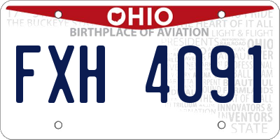 OH license plate FXH4091