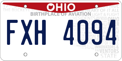 OH license plate FXH4094