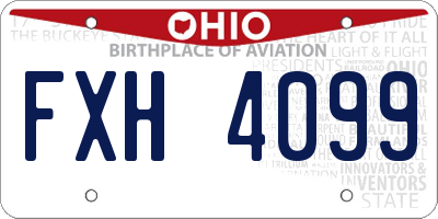 OH license plate FXH4099