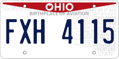 OH license plate FXH4115