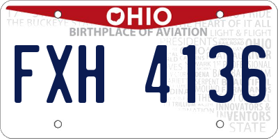 OH license plate FXH4136