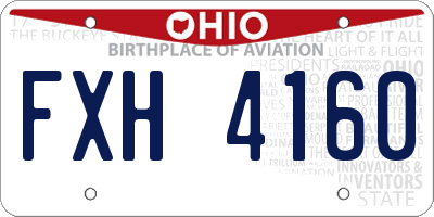 OH license plate FXH4160