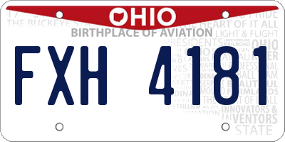 OH license plate FXH4181