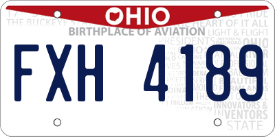 OH license plate FXH4189