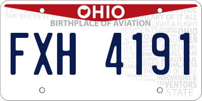 OH license plate FXH4191