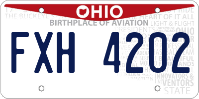 OH license plate FXH4202