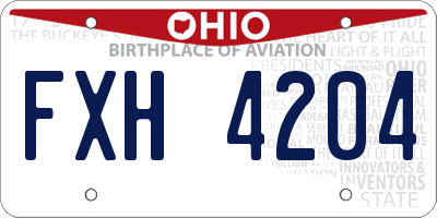 OH license plate FXH4204