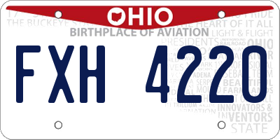 OH license plate FXH4220