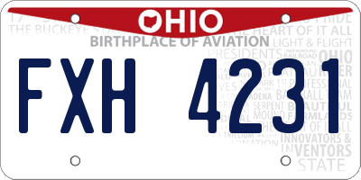 OH license plate FXH4231