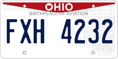 OH license plate FXH4232