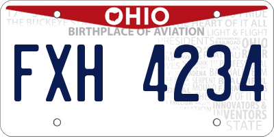 OH license plate FXH4234