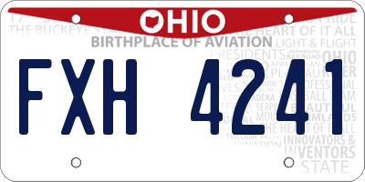 OH license plate FXH4241