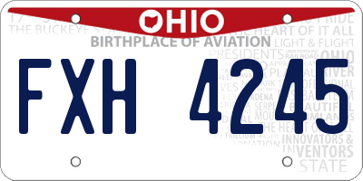 OH license plate FXH4245