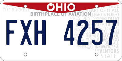 OH license plate FXH4257