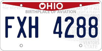 OH license plate FXH4288