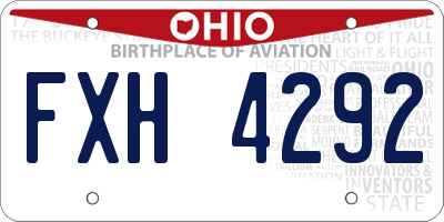 OH license plate FXH4292