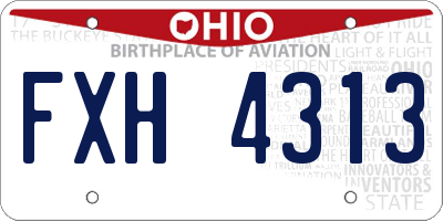 OH license plate FXH4313
