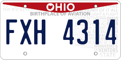 OH license plate FXH4314