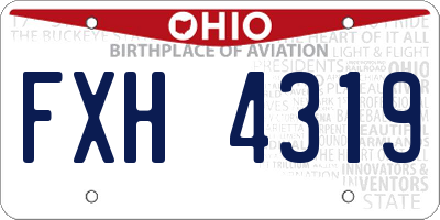 OH license plate FXH4319