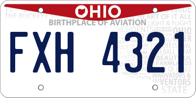 OH license plate FXH4321