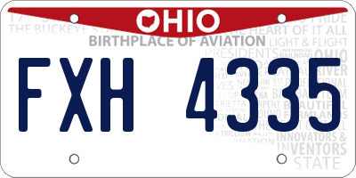 OH license plate FXH4335